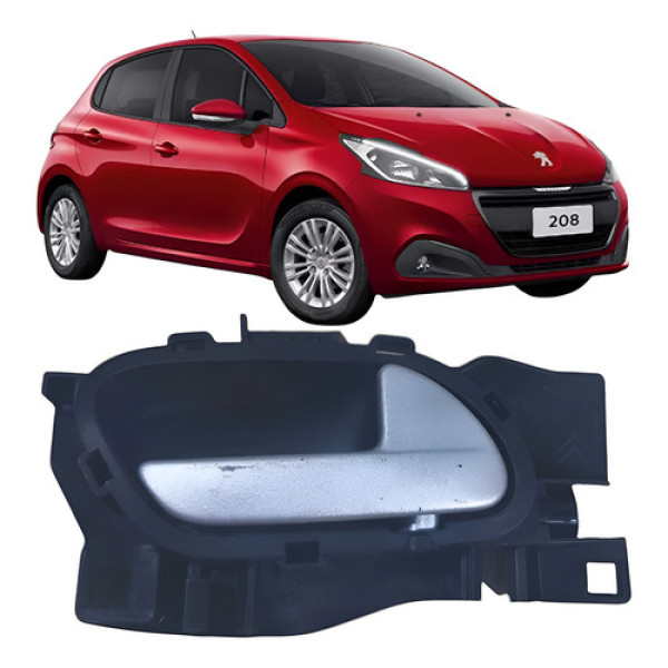 Maçaneta Interna Dianteira Direito Peugeot 208 2013 303965  Prata Dianteira