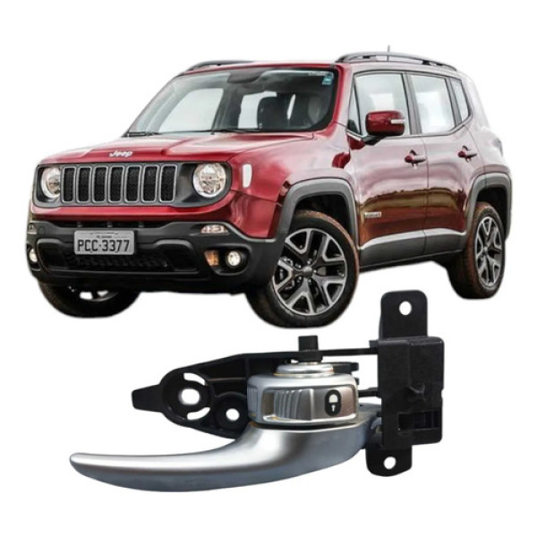 Maçaneta Interna Dianteira Direita Jeep Renegade  2015 2016 Cinza Dianteira