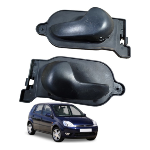 Par Maçanetas Esquerda Direita Dianteira Fiesta 06 C Detalhe Preto Dianteira