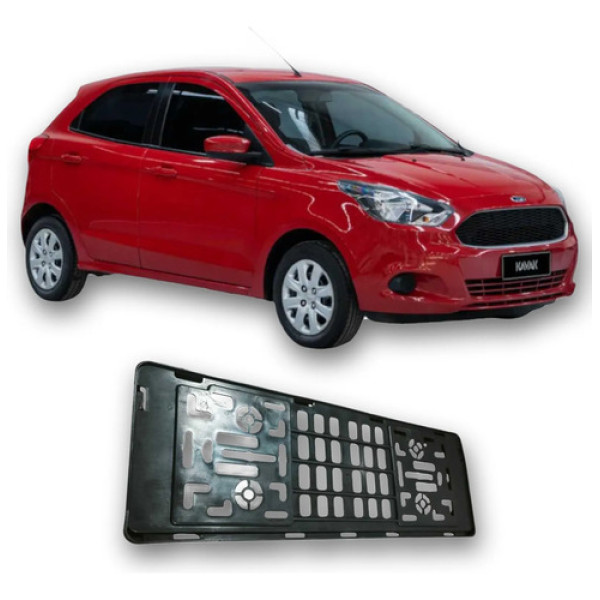 Moldura Suporte Placa Dianteira Ford Ka 2019 1.0 3c  Preto