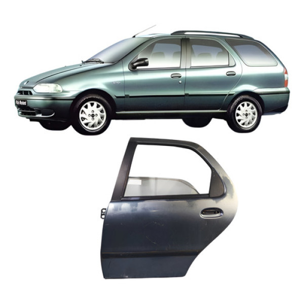 Porta Traseira Esquerda Fiat Palio Weekend 1998 398hs7239 Traseira Esquerdo Verde