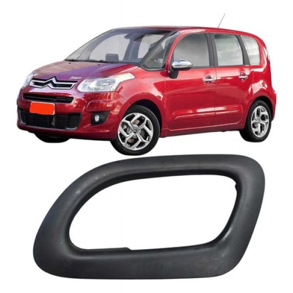 Moldura Maçaneta Interna Traseira Direito C3 Picasso 2014 Preto Traseira