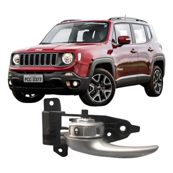 Maçaneta Porta Traseira Esquerda Jeep Renegade 2015- 2019  - Prata - Traseira