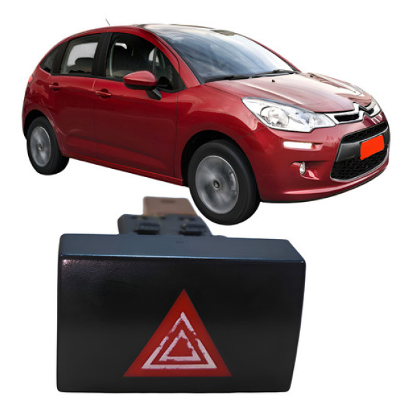 Botão Interruptor Pisca Alerta Citroën C3 1.5 3c 2013, Branco