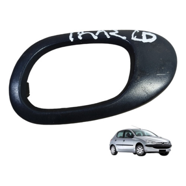Moldura Maçaneta Interna Direita Peugeot 206 2005 A 2008 Preto Dianteira/traseira