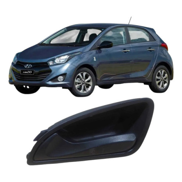 Maçaneta Puxador Interna Traseiro Esquerdo Hyundai Hb20 8261 Preto Traseira