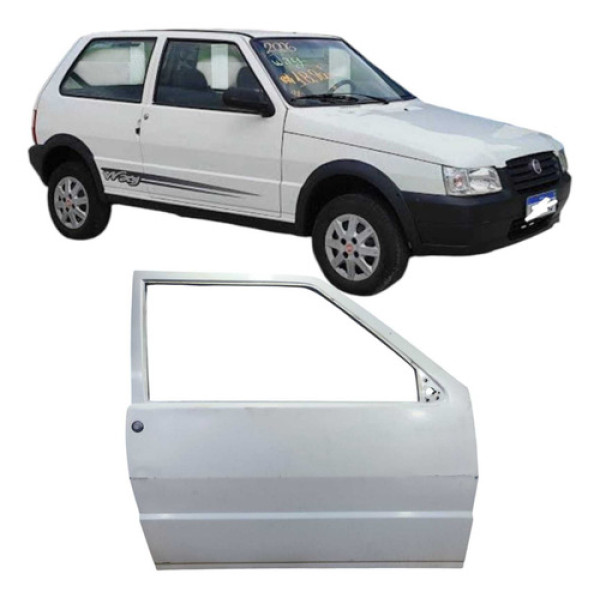 Porta Dianteira Direita Fiat Uno Mille 2p 2006 Dianteira Direito Branco