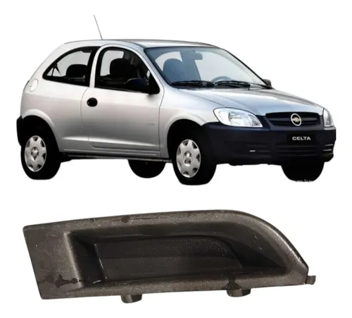 Puxador Porta Dianteira Direita Chevrolet Celta 2010 Prateado