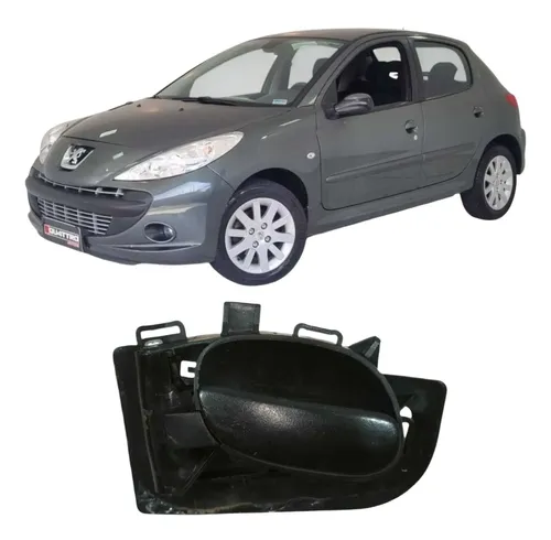 Maçaneta Dianteira Esquerda Peugeot 207 2009 1.4 9823698477 Preto Dianteira