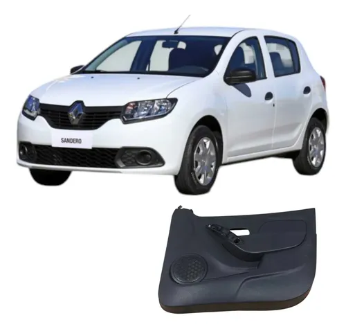 Forro Porta Dianteira Direita Renault Sandero 2017 Original Preto